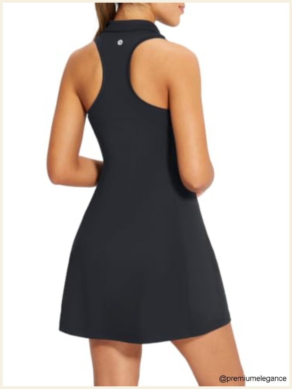Women's Sleeveless Tennis Dress with Built-in Shorts and Pockets, Moisture